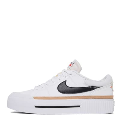 Women's White/Black/Gold Nike Court Legacy Lift Trainers