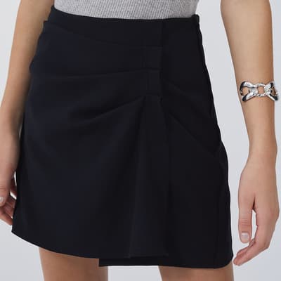 Black Ruched Mini Skirt