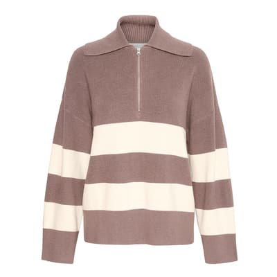 Brown Othilia Half Zip Jumper