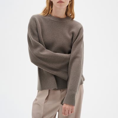 Grey Bai Ribbed Wool Jumper