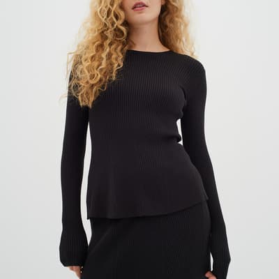 Black Olisse Knitted Wool Blend Jumper