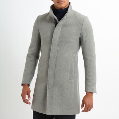 Grey Classic Wool Blend Coat