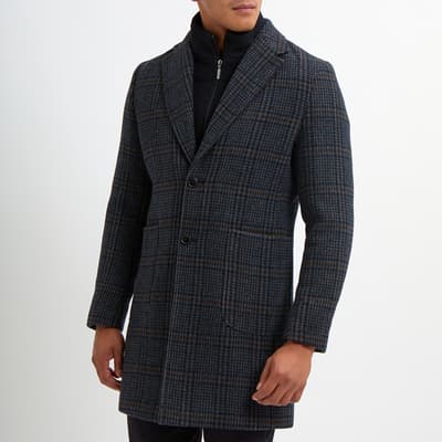 Navy Number 10 Wool Blend Coat