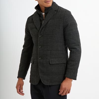 Charcoal Check Padded Coat