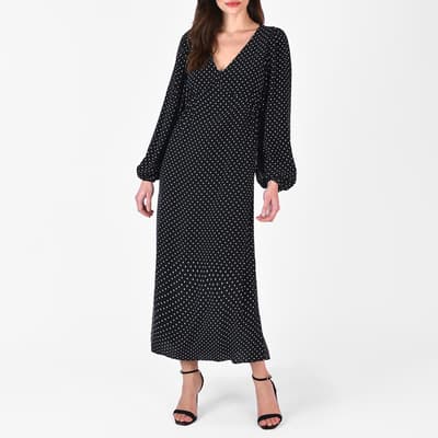 Black Pin spot Amara Dress