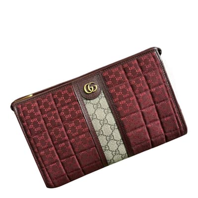 Gucci Red Gucci Double G Quilted Pouch