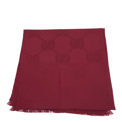 Gucci Red GG Print Wool Scarf