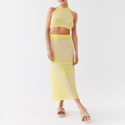 Citron Pointelle Knit Skirt