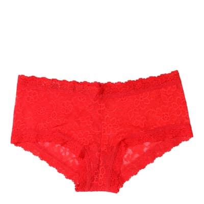 Red Daily Lace Boyshort Brief