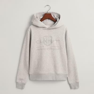 Teen's Light Grey Tonal As Cotton Blend Hoodie