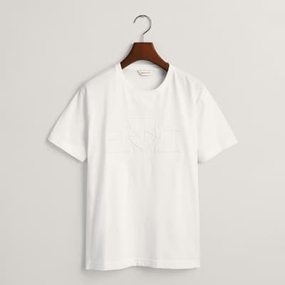 Teen's White Tonal Cotton T-Shirt