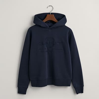 Teen's Navy Tonal As Cotton Blend Hoodie