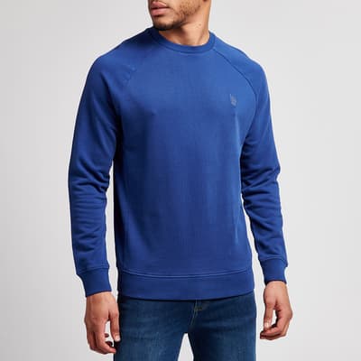 Dark Blue Panelled Cotton Sweatshirt