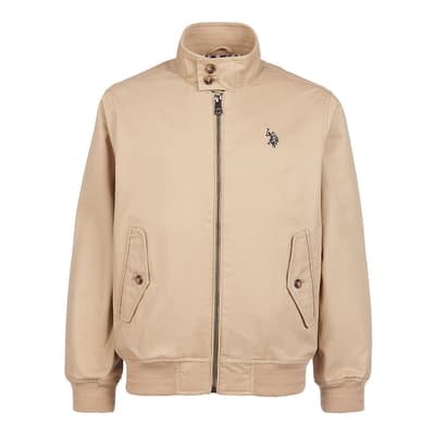 Boy's Beige Twill Harrington Cotton Jacket