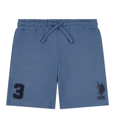 Boy's Blue Drawstring Cotton Shorts