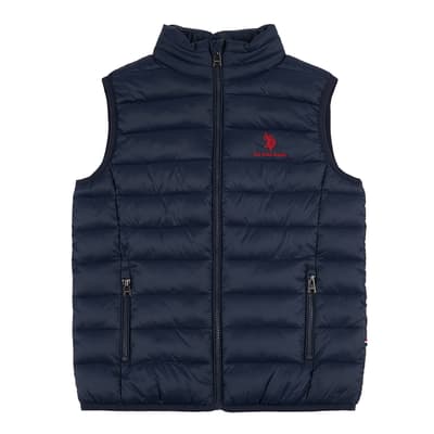 Boy's Navy Bound Quilted Gilet