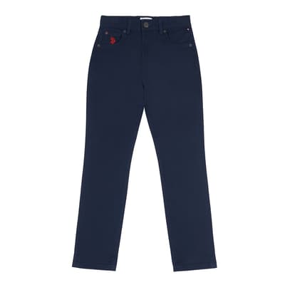 Boy's Navy Core Cotton Blend Trousers