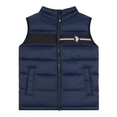 Boy's Navy Tape Gilet