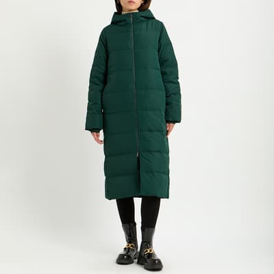 Green Zip Puffer Coat