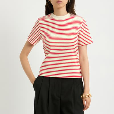 Red Eddie Stripe Cotton T-Shirt