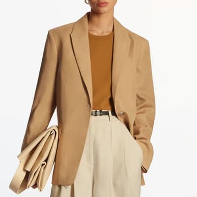 Camel Sisyah Linen Blazer