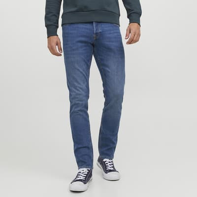 Blue Denim Cotton Blend Jeans