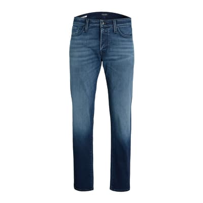 Blue Denim Cotton Blend Jeans