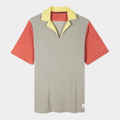 Grey Towelling Polo Shirt