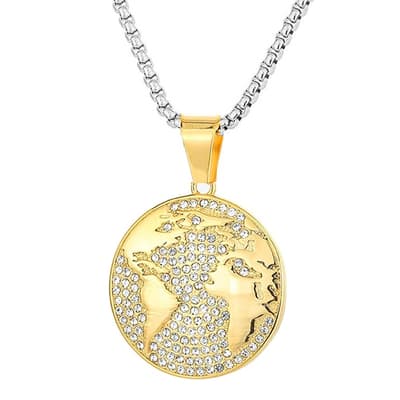 18K Gold World Map Necklace