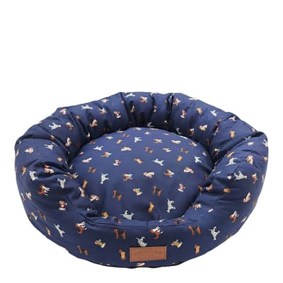 FatFace Party Dogs Round Bed Medium