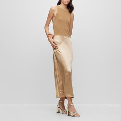 Tan Flaurelia Midi Dress