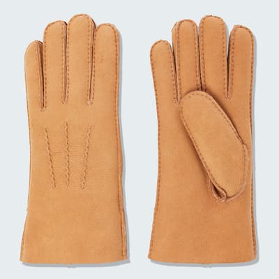 Tan Shearling Gloves