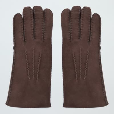 Brown Shearling Gloves