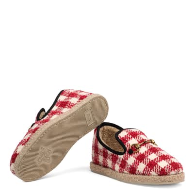 Size 4 Only- Women's Red Tweed Moccasins