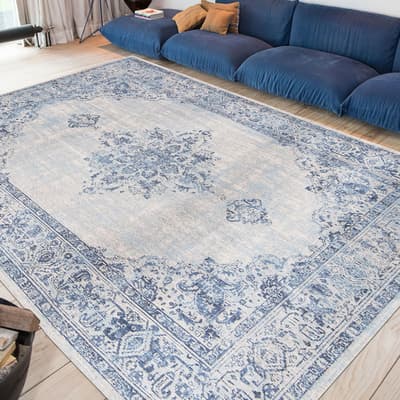 Khayma Blue Border Rug 170x240cm