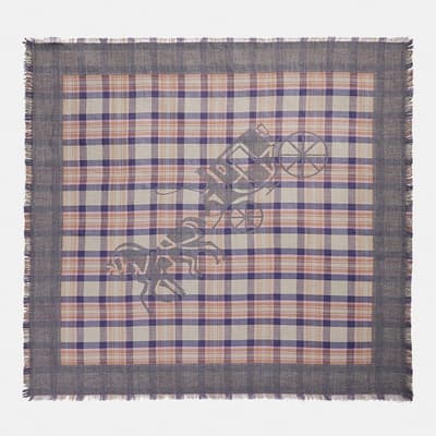 Chalk Horse And Carriage Plaid Oversized Square
