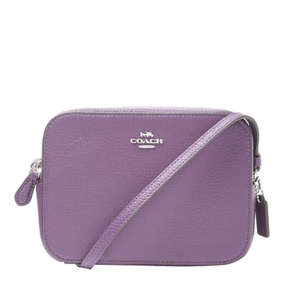 Dark Amethyst Refined Pebbled Leather Mini Camera Bag