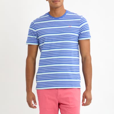 Blue Multi Stripe Cotton T-Shirt