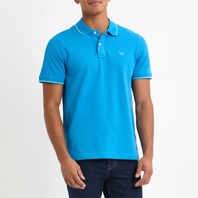 Blue Tipped Cotton Polo Shirt