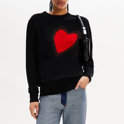 Black Heart Charm Sweater