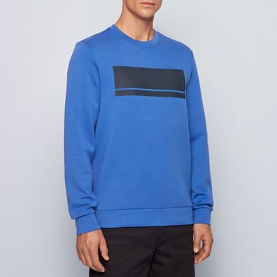 Blue Salbo Printed Cotton Blend Sweatshirt
