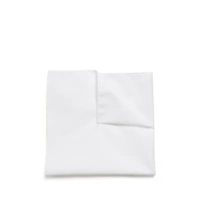 White Cotton Pocket Square