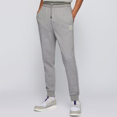 Grey Semix Patch Logo Cotton Joggers