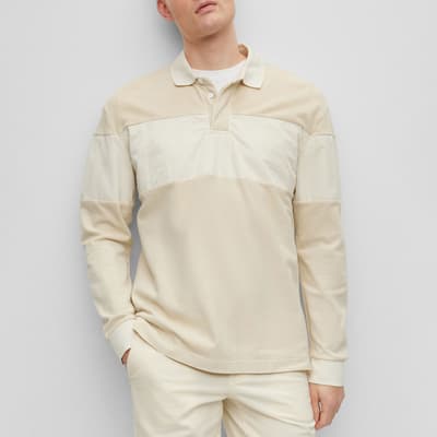 Cream Pugby Long Sleeve Cotton Top