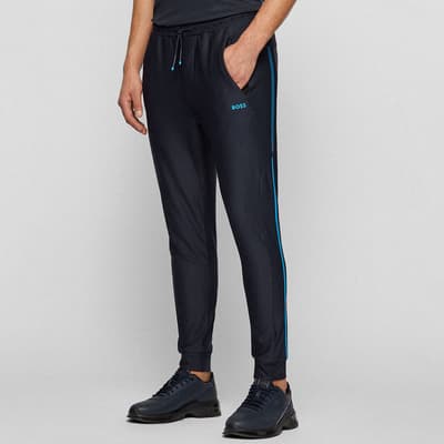 Navy Hicon Contrast Trim Joggers