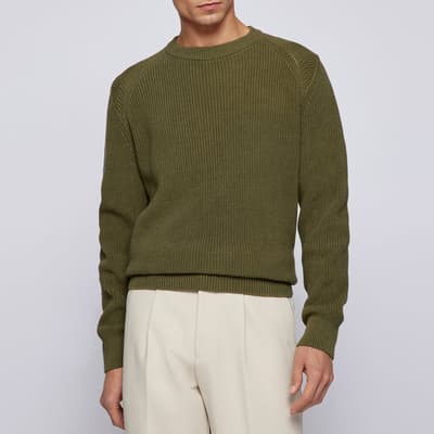 Khaki Everde Linen Blend Jumper