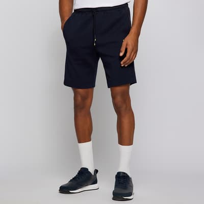 Navy/Gold Headlo Cotton Blend Shorts