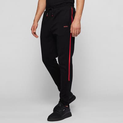 Black/Red Hadiko Cotton Blend Joggers