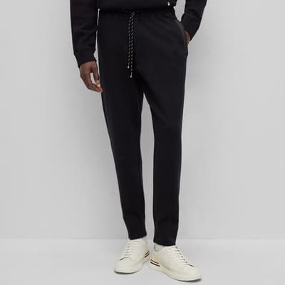 Black Lacri Wool Blend Tracksuit Bottoms