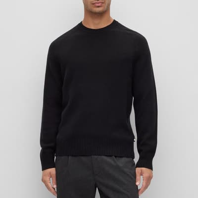 Black Lolive Crew Neck Cashmere Jumper